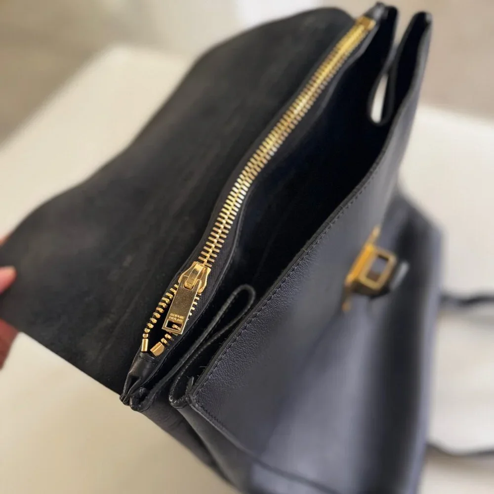 Great Condition Black Leather Sophie Hulme Bag/ Backpack (convertible) - Picture 11 of 16